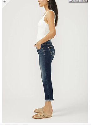NWT Maurices Silver Jeans Co.® Suki Curvy Mid Rise Cuffed Hem Cropped Jean