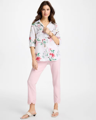 NWT Chico's Embroidered Brigitte™ Slim Crop Pant