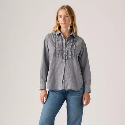 NWT Levi's Harlie Novelty Ruffle Boyfriend Shirt