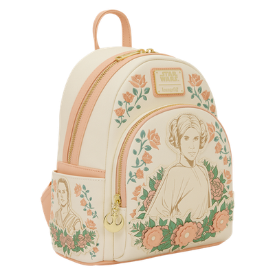 NWT Loungefly STAR WARS™ Exclusive Leia, Rey, & Padmé Floral Mini Backpack