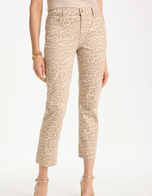 NWT Chico's Animal Print Girlfriend Slim Cropped Jeans