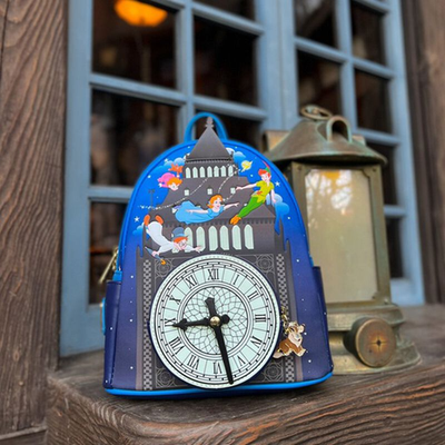 NWT Loungefly Peter Pan Clock Glow in the Dark Mini Backpack
