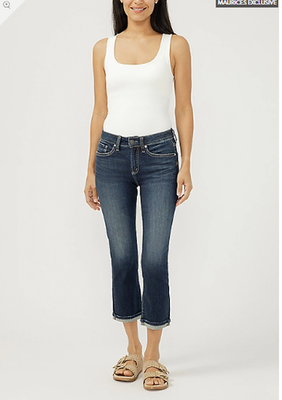 NWT Maurices Silver Jeans Co.® Suki Curvy Mid Rise Cuffed Hem Cropped Jean
