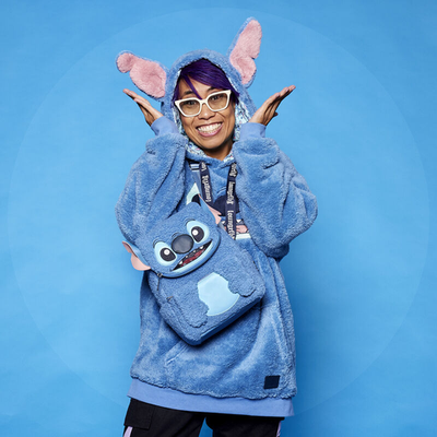 NWT Loungefly Stitch Plush Sherpa Cosplay Mini Backpack