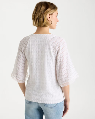 NWT Chico's Crinkle Lace Knit Raglan Tee