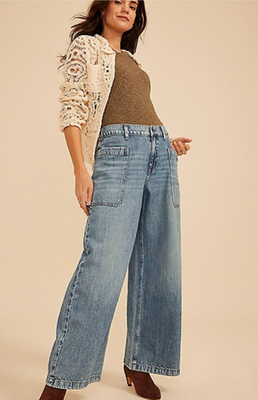 NWT Maurices High Rise Large Pocket Wide Leg Jean