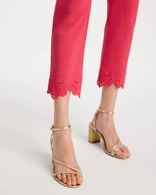 NWT Chico's Embroidered Brigitte™ Slim Crop Pant