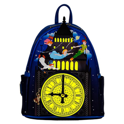 NWT Loungefly Peter Pan Clock Glow in the Dark Mini Backpack