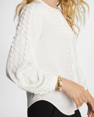 NWT Chico's Laser Cut Crinkle Blouse