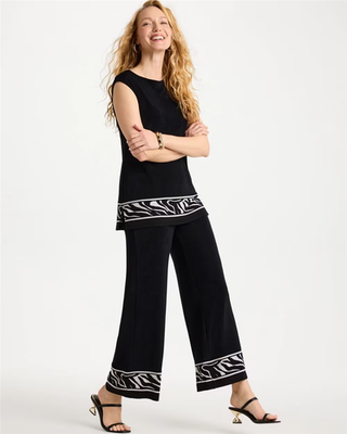 NWT Chico's Travelers™ Abstract Zebra Cropped Pants