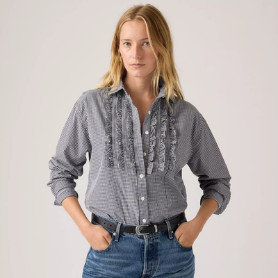 NWT Levi's Harlie Novelty Ruffle Boyfriend Shirt