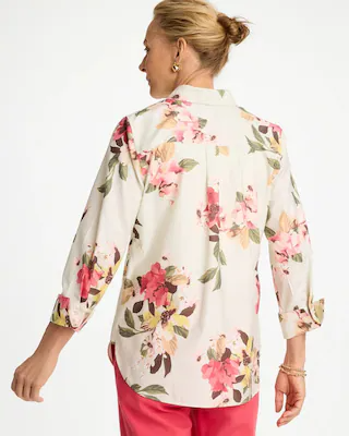 NWT Chico's No Iron Printed Stretch Shirt