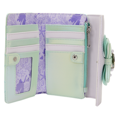 "NWT Loungefly The Little Mermaid Iridescent Pearl Flap Wallet