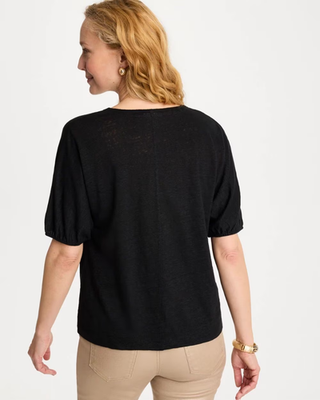 NWT Chico's Linen Ruched V-Neck Tee