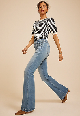NWT Maurices KanCan™ High Rise Trouser Pocket Flare Jean