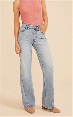 NWT Maurices High Rise Twisted Seam Wide Flare Jean