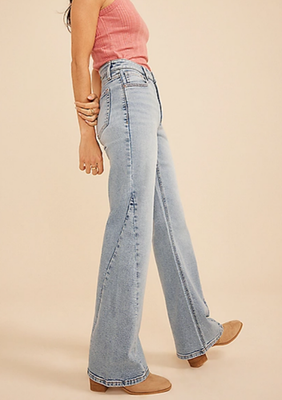 NWT Maurices High Rise Twisted Seam Wide Flare Jean