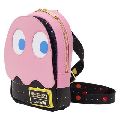 NWT Loungefly PAC-MAN Pinky Ghost Glow Sling Crossbody Bag - Bestdeal999